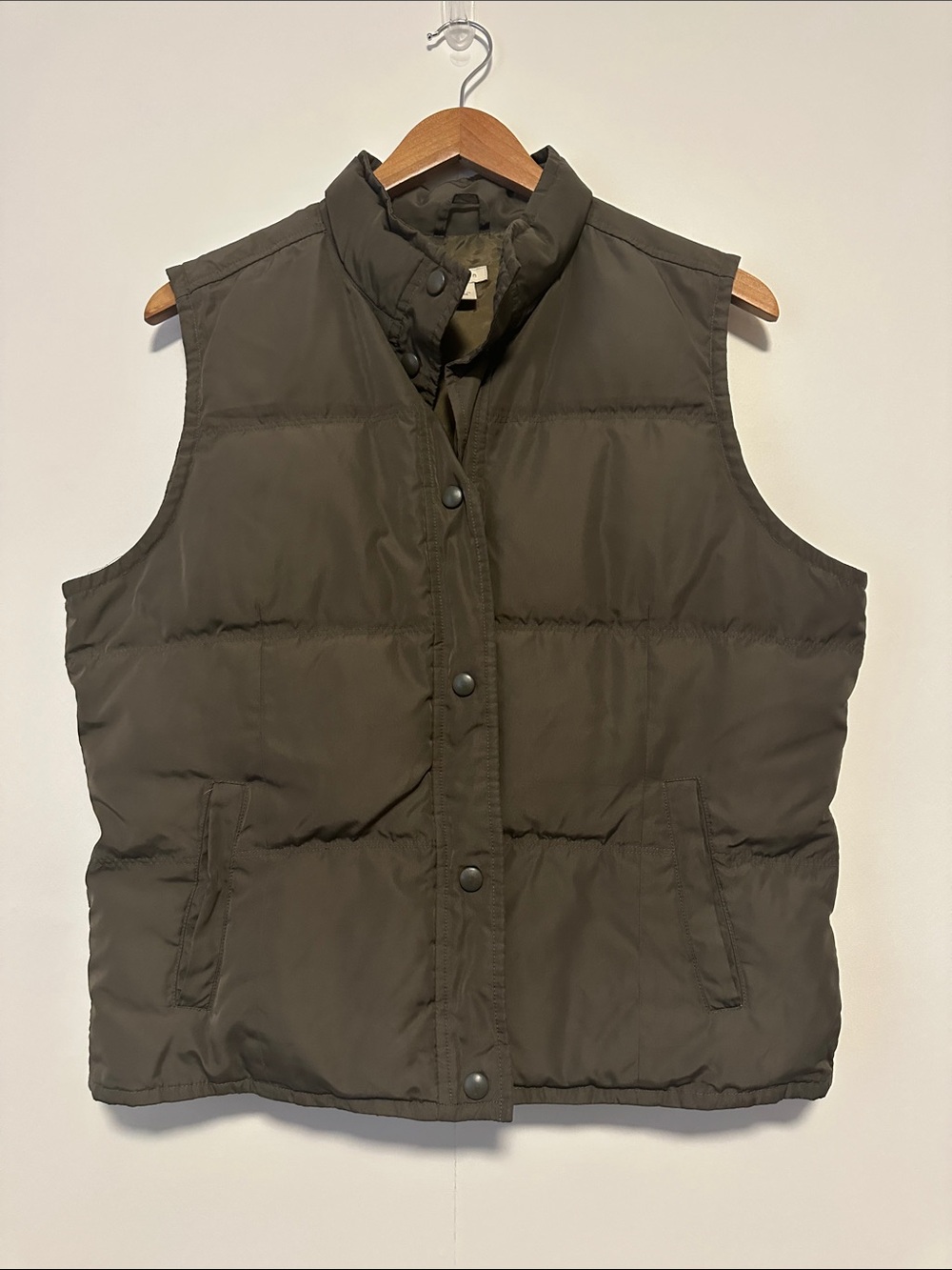 Halogen Olive Brown Quilted Puffer Vest